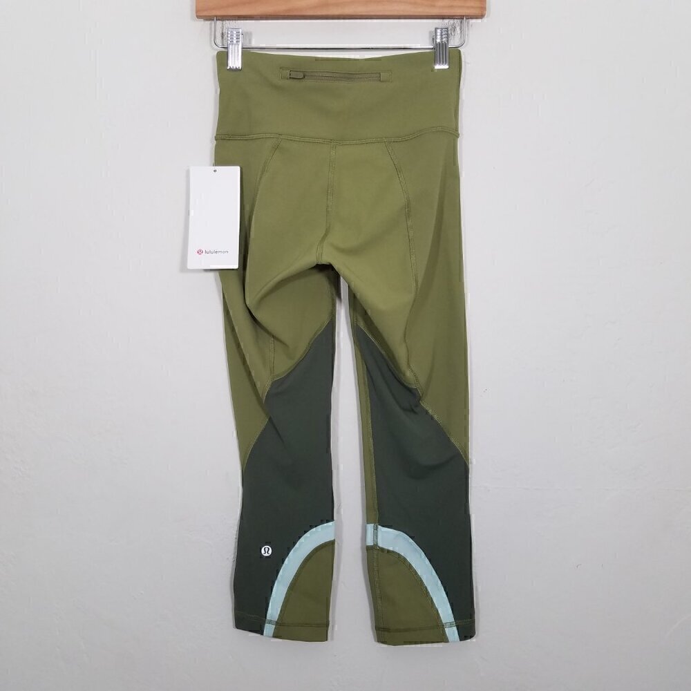 NWT Lululemon Throwback Inspire High Rise Crop Leggings BRZG Size 4 - Picture 4 of 4
